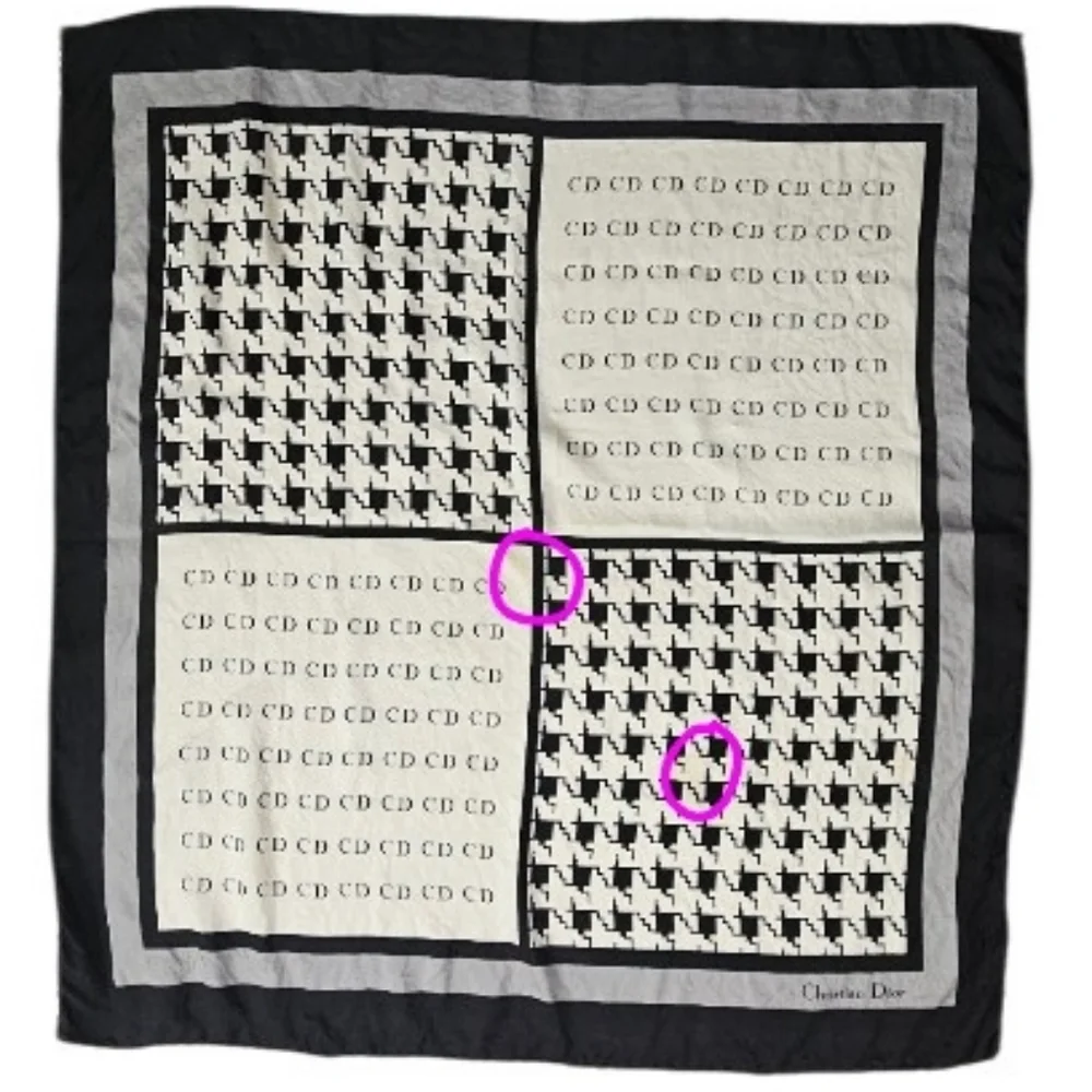 Dior Monogram & Houdstooth Silk Scarf